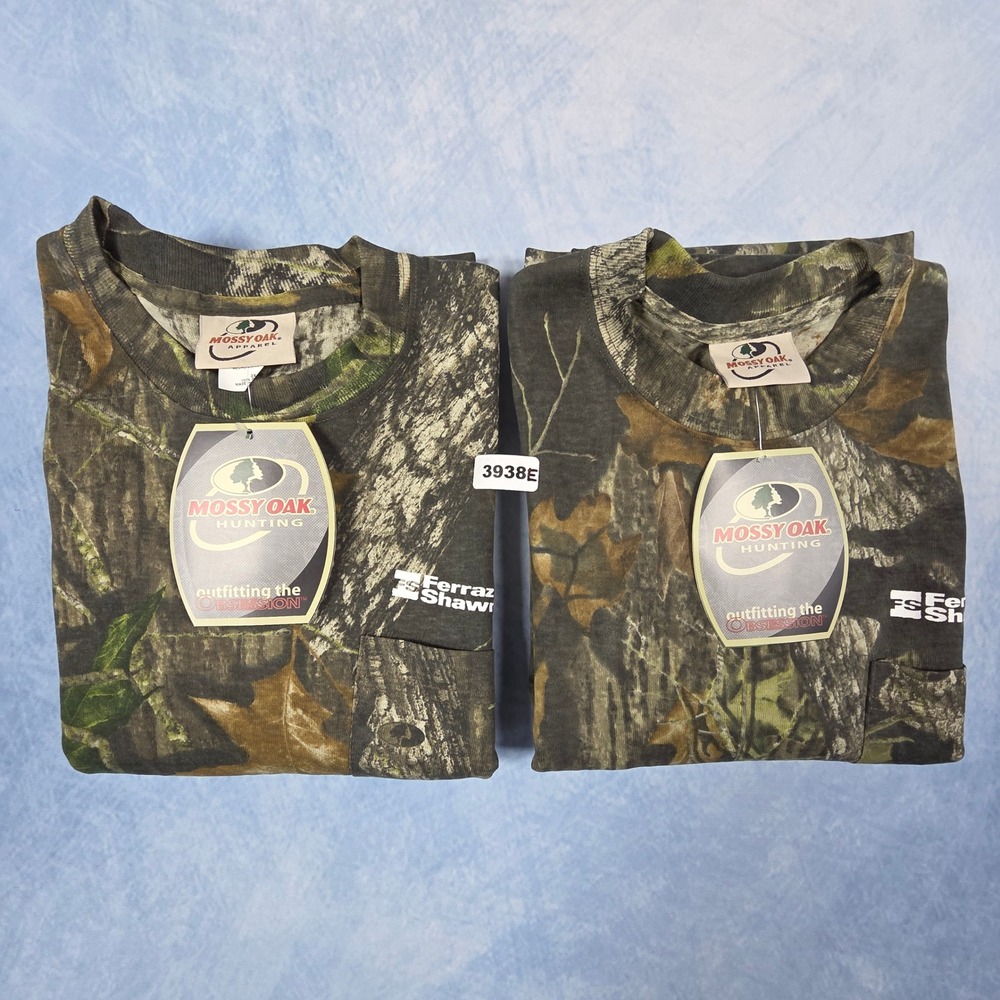 Lot of 2 Mossy Oak Break-Up Camo Pocket T-Shirts Mens 2X Ferraz Shawmut FUSECO